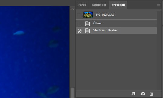 Photoshop Staub Kratzer anwenden Schritt zwei